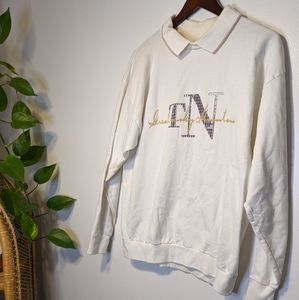 Vintage 90s Smokey Mountains Tennessee White Crewneck Sweatshirt Size Large